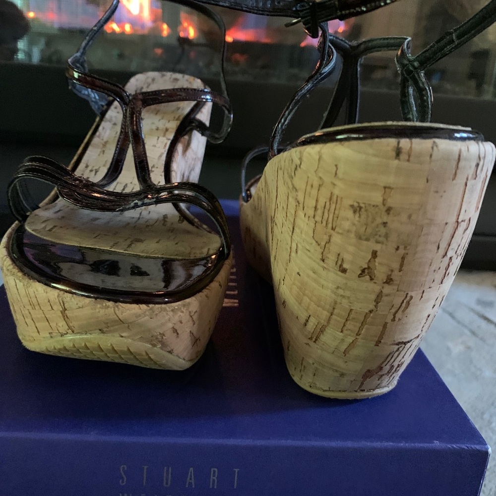Stuart Weitzman Cognac Wedge Sandal - image 4